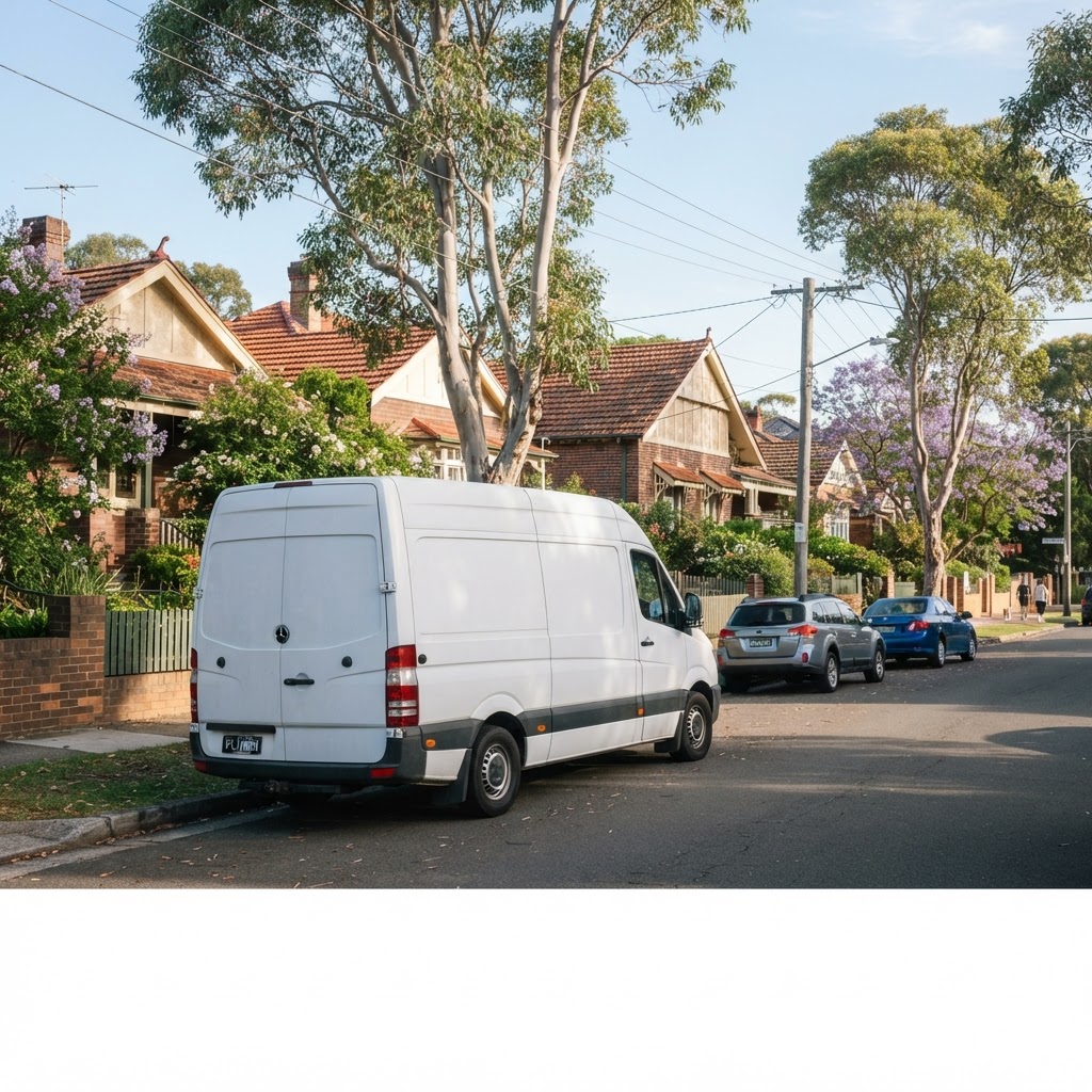 Plumbing van on a Sydney street