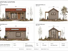 VISTA 30 alla fyra fasader — syd, öst, nord och väst i en gemensam översikt, ritning A-40.3