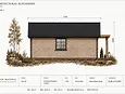 AURA 30 fasad 3 sidovy med centralt fönster och träpanel, ritning A-40.3-F3-R01