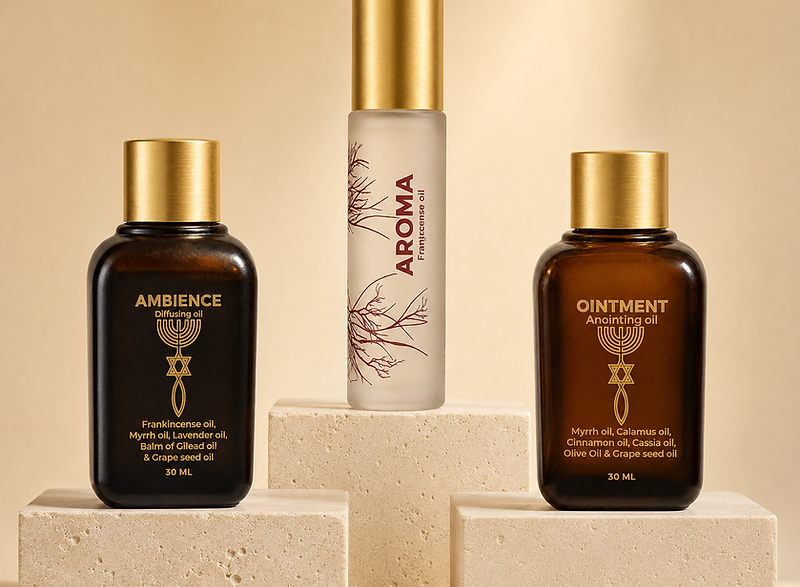 The Holy Shaya oil collection on sacred stone