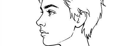 Face line-art sketch