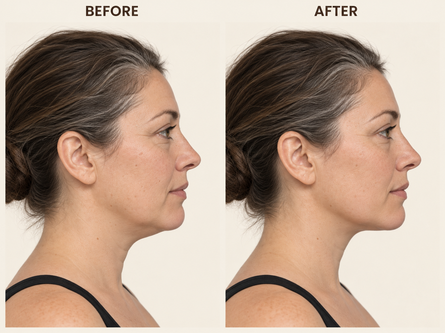 Jawline before-and-after comparison 15