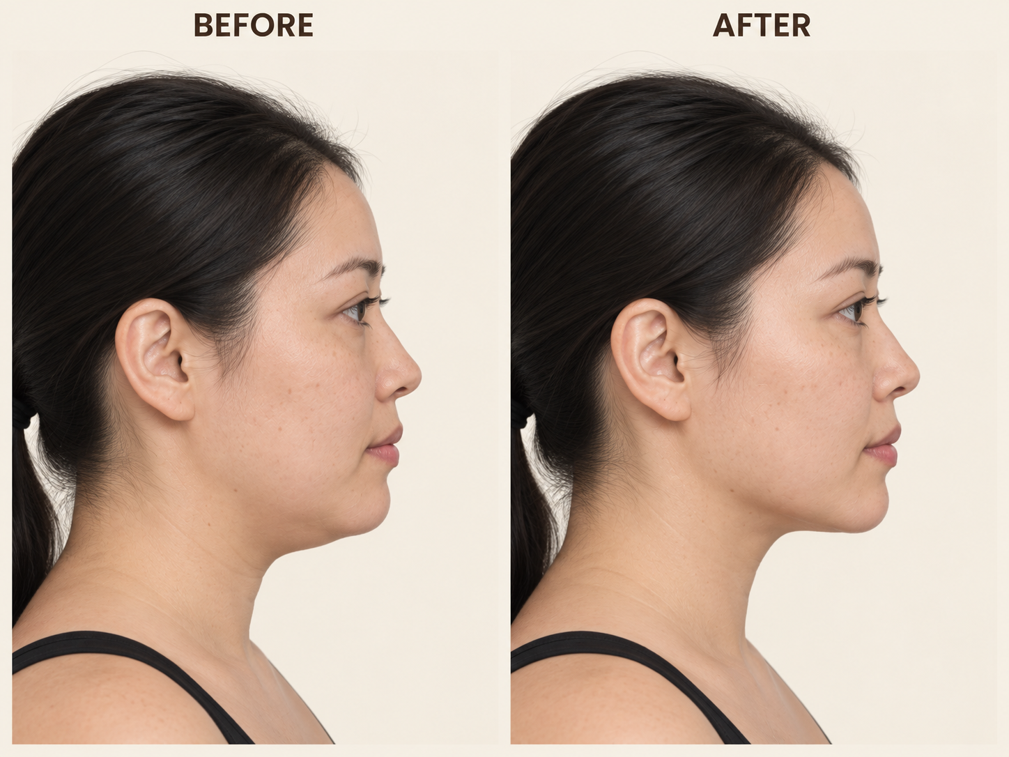 Jawline before-and-after comparison 7