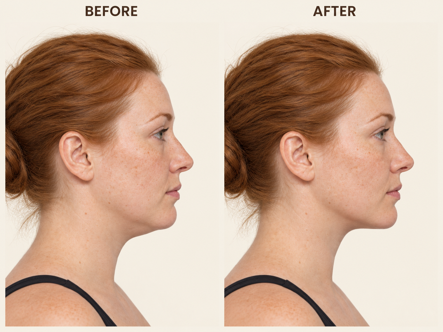 Jawline before-and-after comparison 8