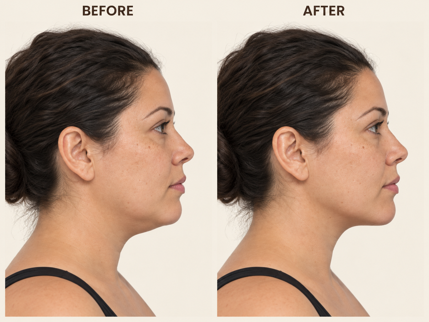 Jawline before-and-after comparison 10