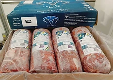 GFS CARABAO vacuum packed frozen buffalo inside an open export carton
