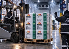 GFS cold-chain warehouse maintaining frozen poultry at -18°C for export