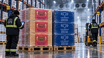 Frozen Buffalo Meat frozen export product in GFS cold-chain storage