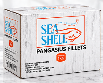 GFS Sea Shell Fish frozen seafood export carton from Vietnam in the wholesale showroom