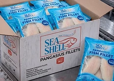 GFS Sea Shell Fish sealed frozen seafood export carton designed for international shipping