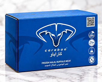 GFS CARABAO frozen buffalo export carton from India in the wholesale showroom