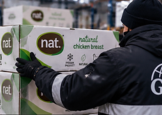 GFS cold-chain warehouse maintaining frozen poultry at -18°C for export