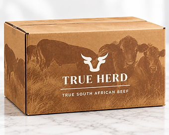 GFS True Herd frozen beef export carton from South Africa in the wholesale showroom