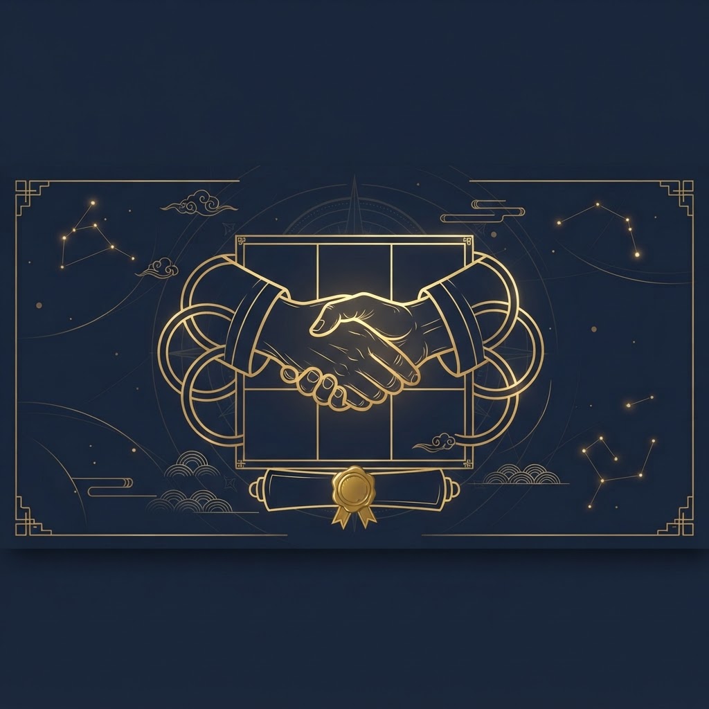 Qi Men Dun Jia: Liu He, the Partner Deity, Contracts, Alliances and Middlemen hero illustration