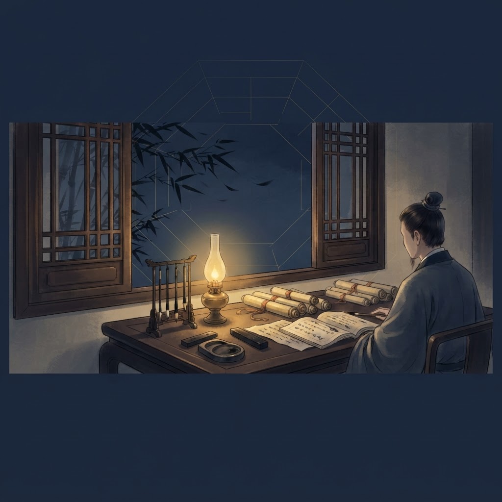 Qi Men Dun Jia: Tian Fu, the Advisor Star, Steady Coordination and Learning hero illustration