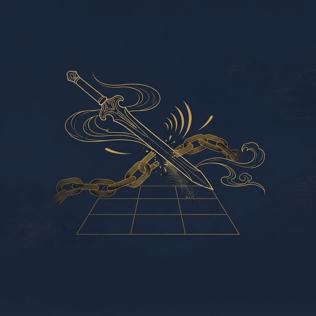 Qi Men Dun Jia: Tian Zhu, the Destroyer Star, Cutting Away, Exposing and Letting Go hero illustration