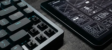 Web and app interface design close-up