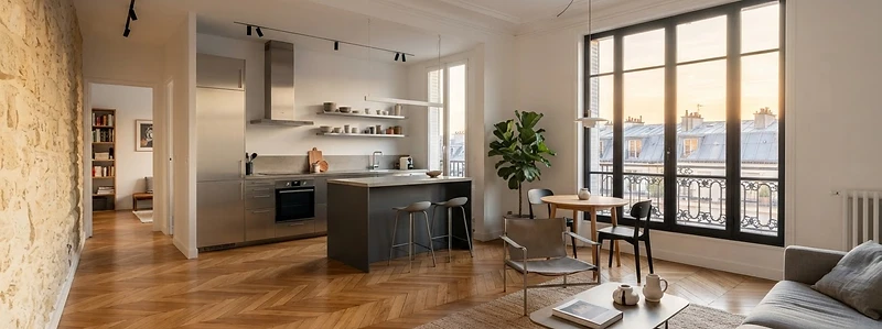 Rénovation d'un appartement parisien à l'heure dorée