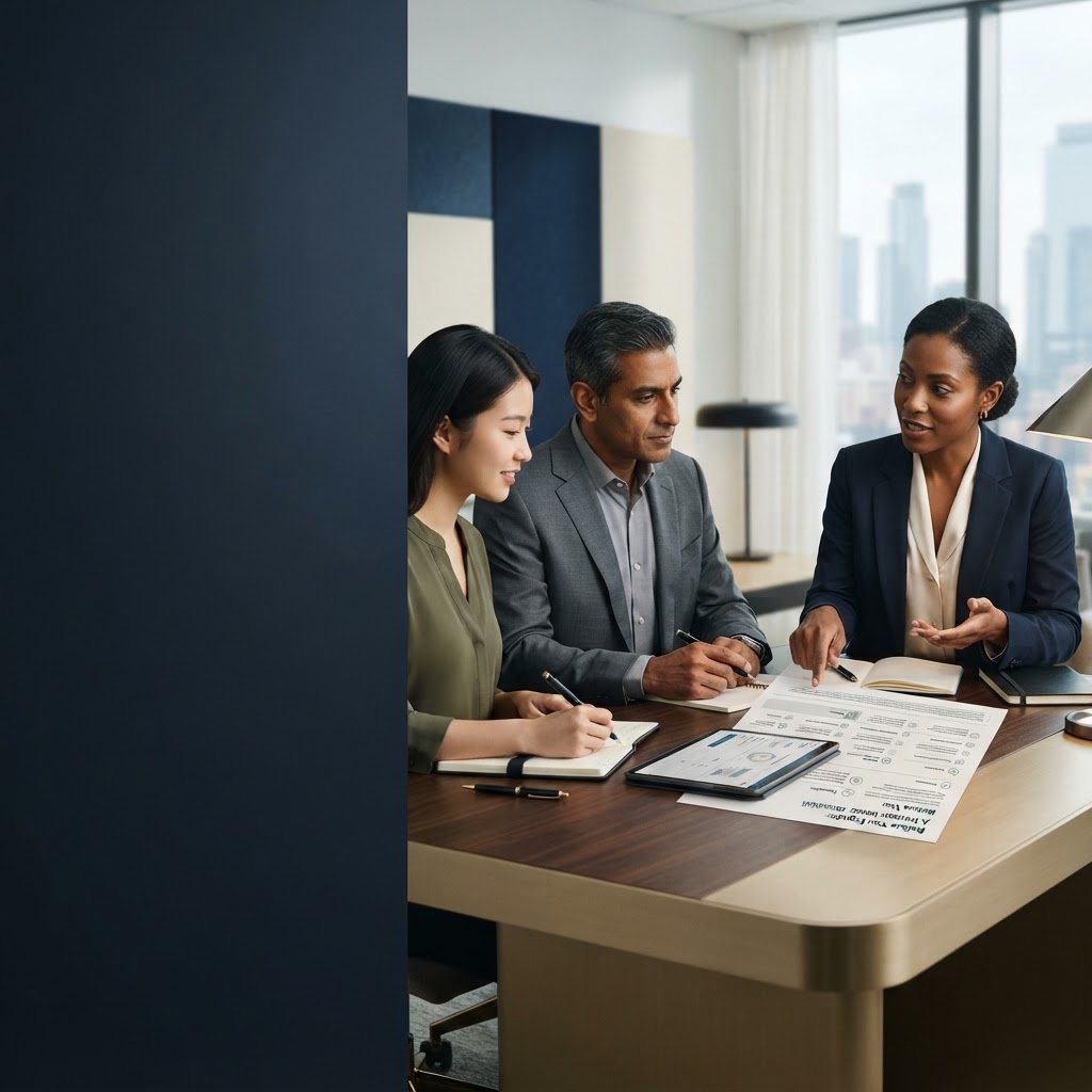 Professional employer faq and enquiry checklist illustration for CrestVale International