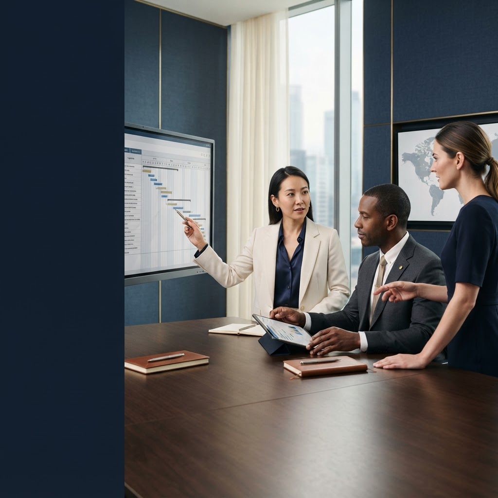 Professional mobilisation coordination illustration for CrestVale International