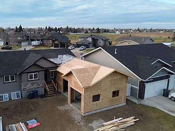Residential framing and construction work in progress