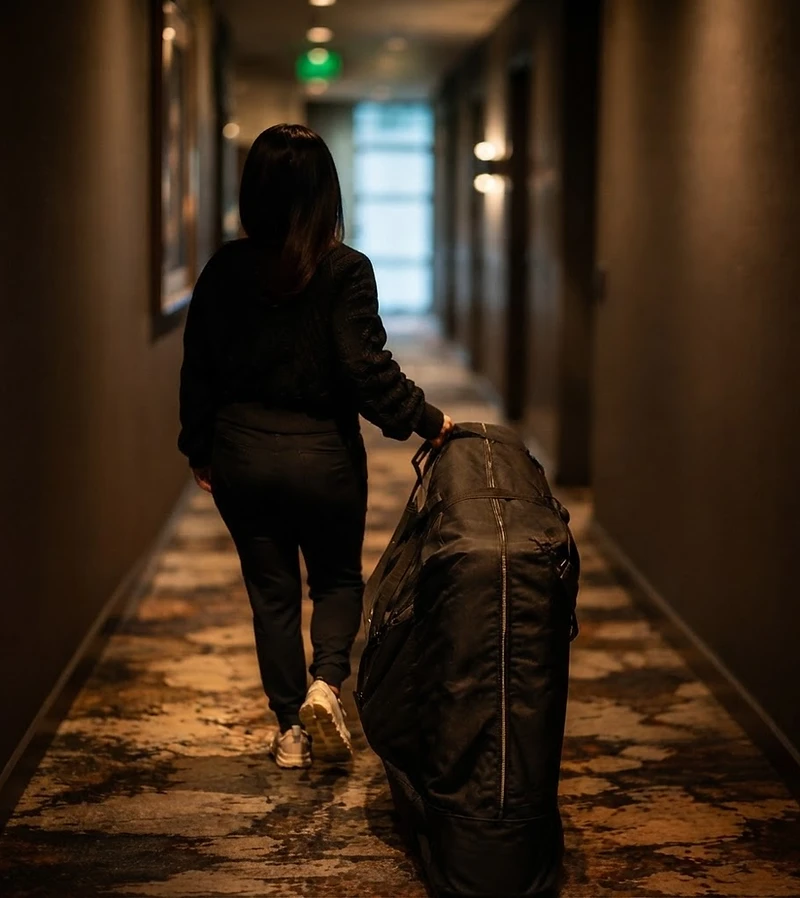 An Honor Concierge therapist arriving with equipment for an in-room wellness visit