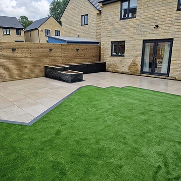Tiered Planter & Turf Garden — Landscaping project by JMB Design. Build & Driveways in Colne, Lancashire
