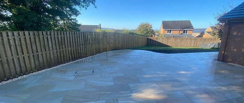 130sqm of Porcelain Patio — completed project by JMB Design. Build & Driveways
