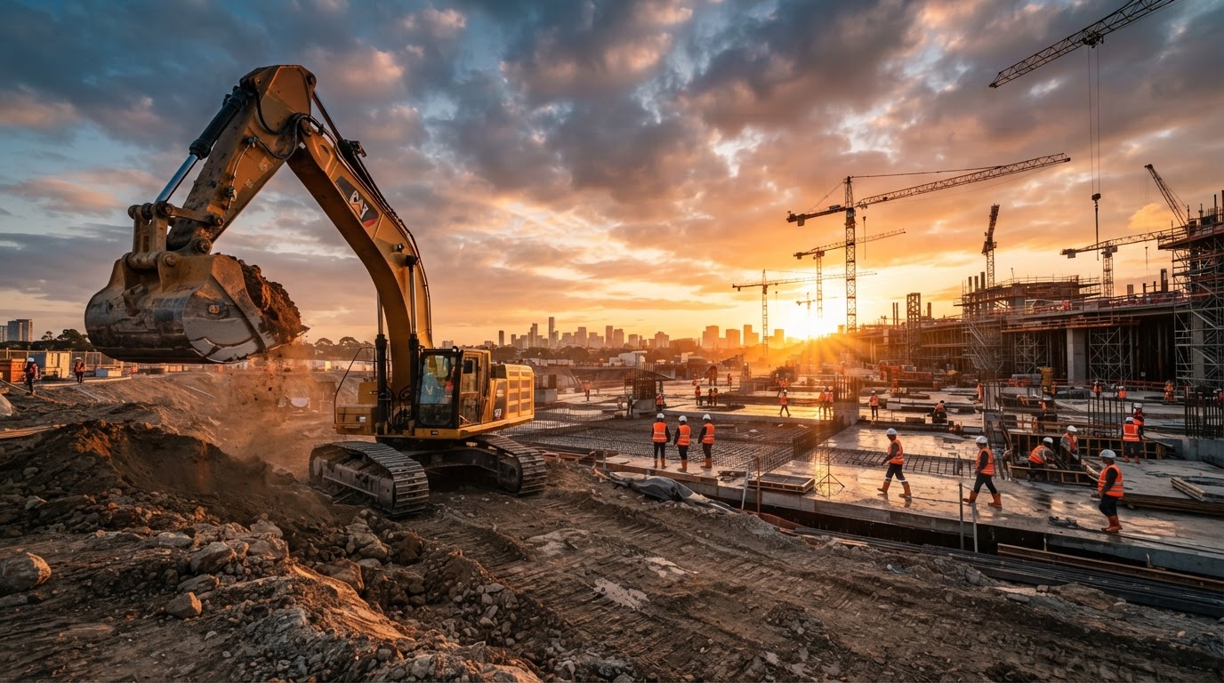 Cantiere EDIL84 al tramonto