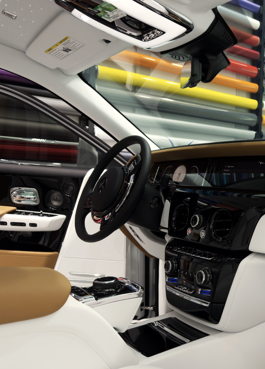 Luxury Interior — Starlight Headliner & Tan Leather