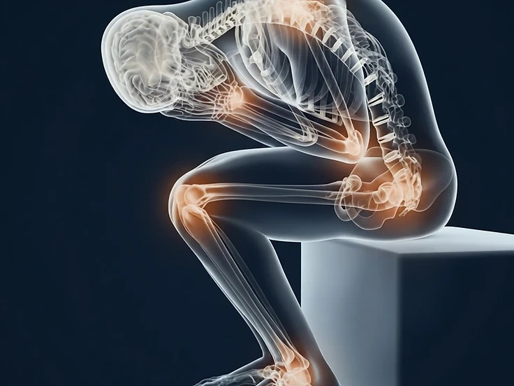 Medical illustration showing pain points across the body