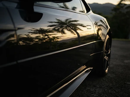 Polished paint reflection