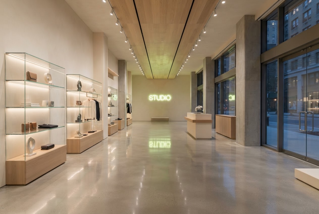 Minimalist boutique interior