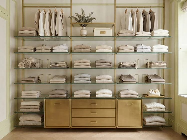 Master closet shelving after