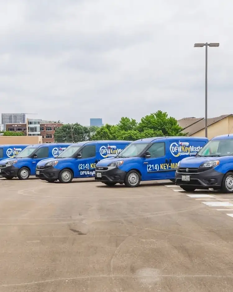 Fleet of 911 Locksmith and Security service vans dispatched across the metroplex