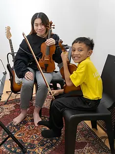Violin at Catalyst Music Lab, monochrome studio photography