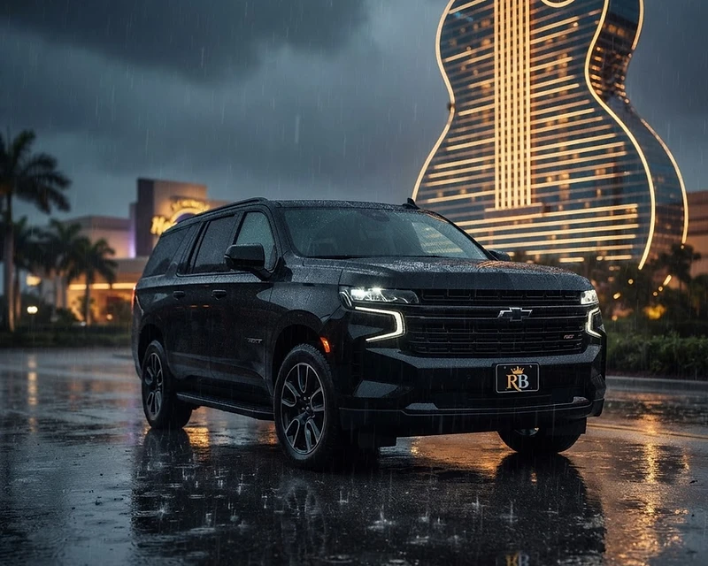 Luxury SUV at night