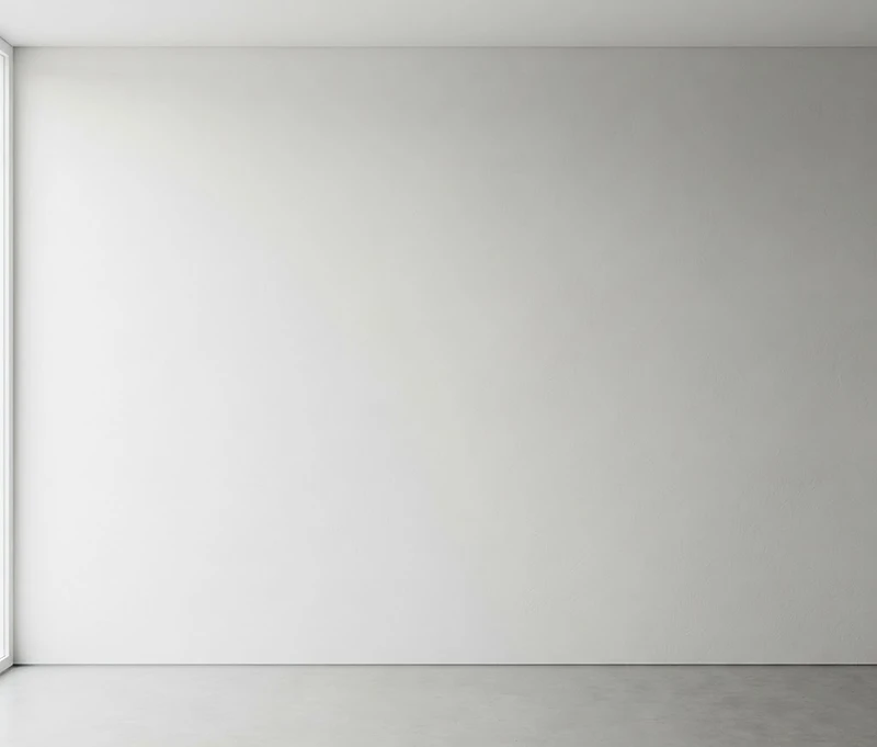Smooth white plaster wall surface