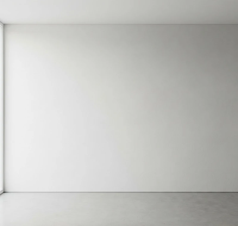 Smooth white plaster wall surface