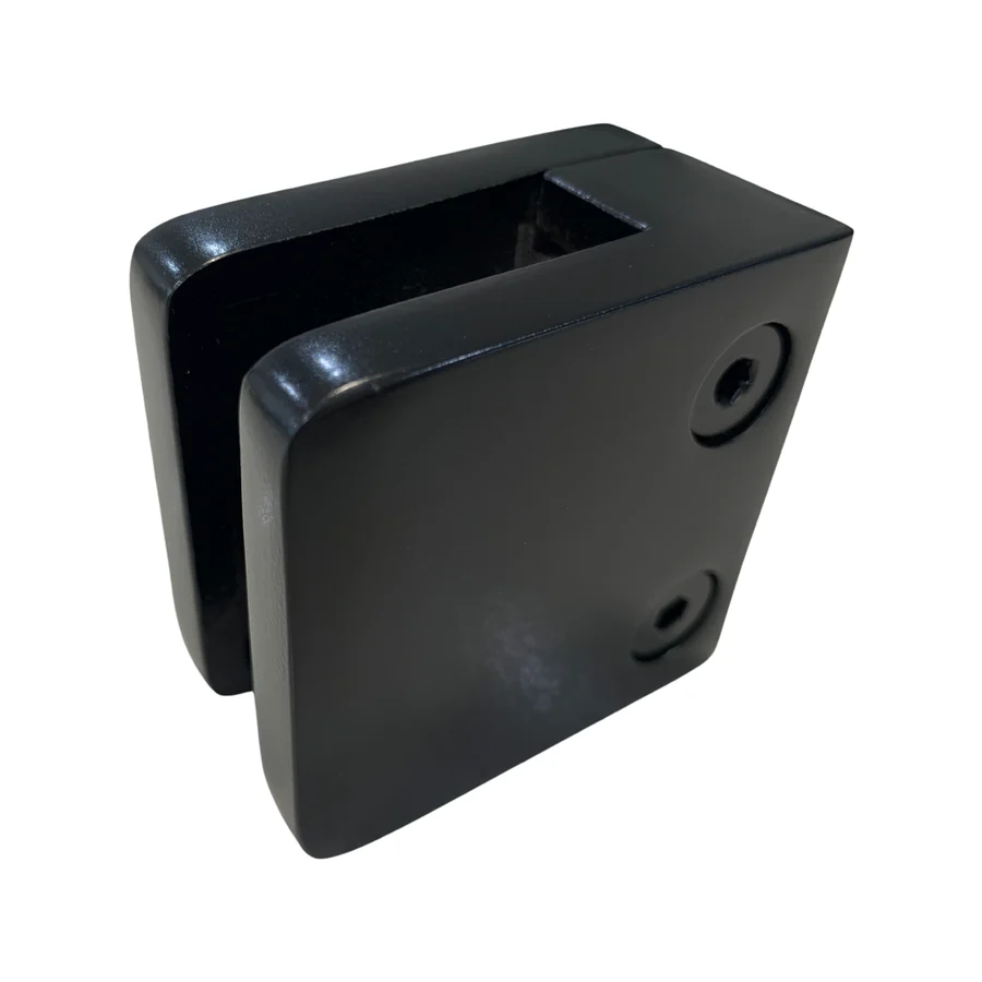 Square Glass Clamp 55x55x32mm Matte Black