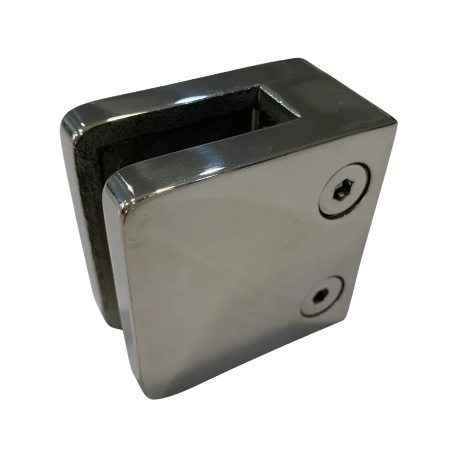 Square Glass Clamp 55x55x32mm Mirror Polish