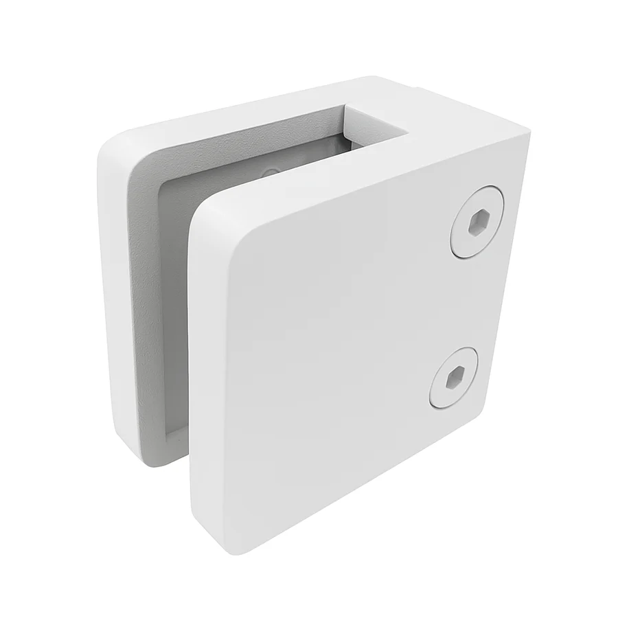 Square Glass Clamp 55x55x32mm White