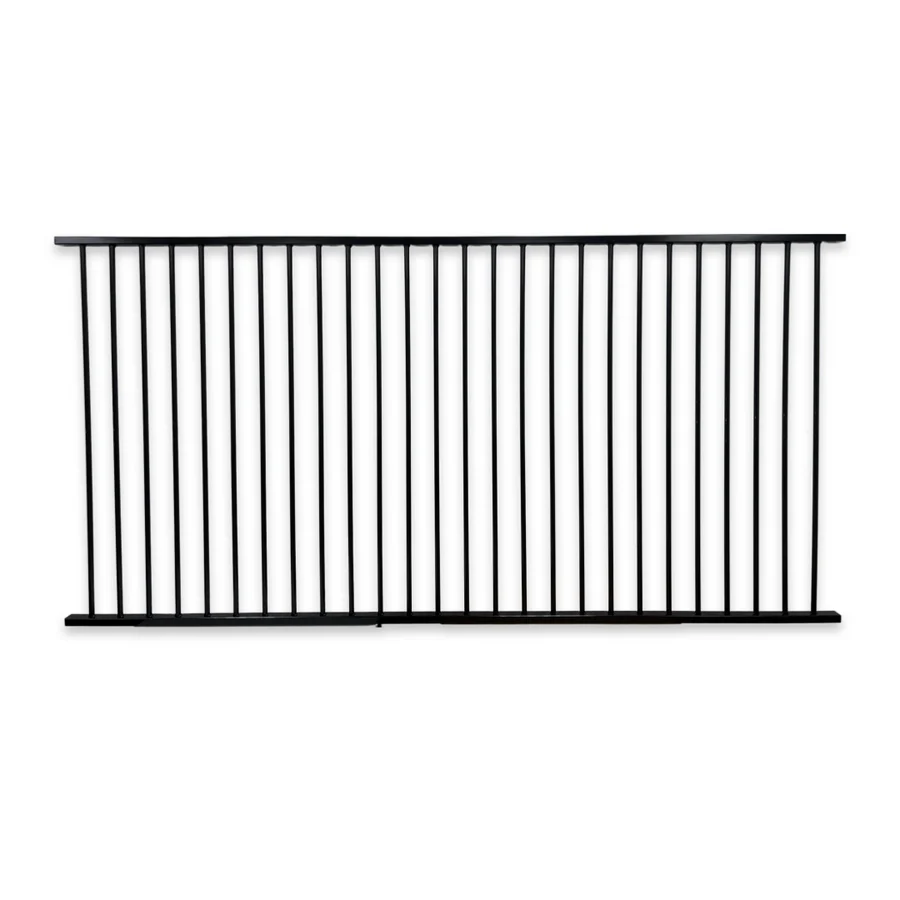 Flat-top Aluminium Pool Fencing Panel — Satin Black
