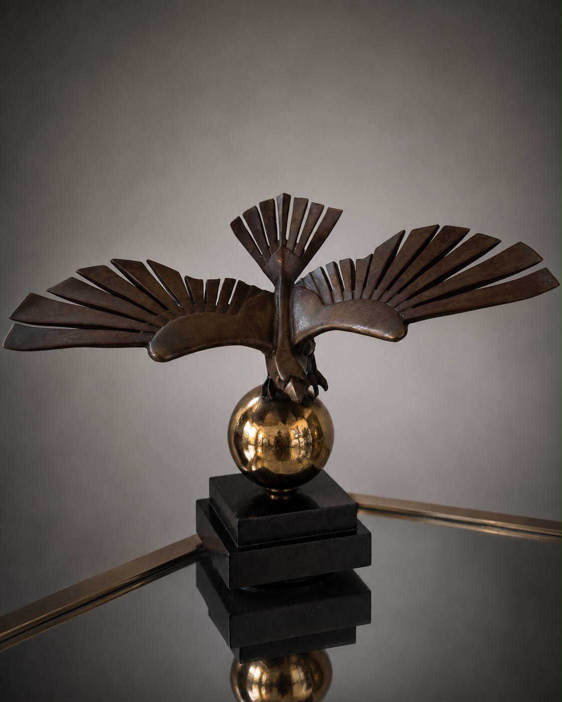 Eagle on Golden Globe by Frank Meisler