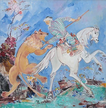 Fight with a Lion by Likim Ibragimov