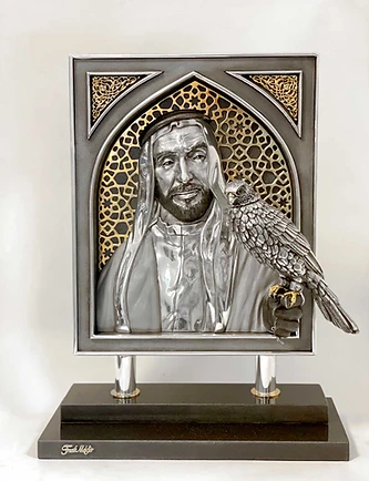 Sheikh Zayed with the Falcon by Frank Meisler