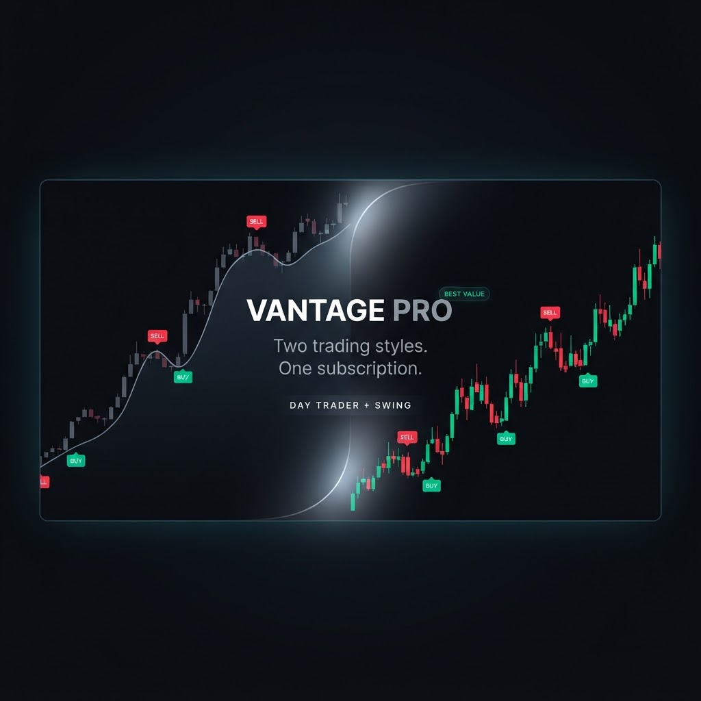 VANTAGE PRO — Two trading styles. One subscription. Day Trader + Swing.