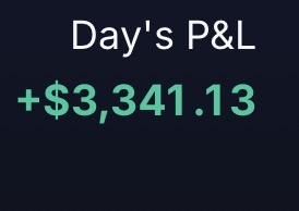 Day's P&L screenshot from a live session using VANTAGE DAY TRADER signals.