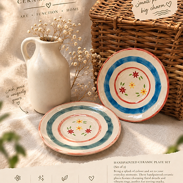 Vibrant Rings Floral Plates