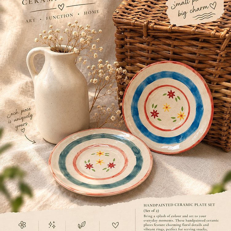 Vibrant Rings Floral Plates